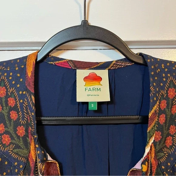 #63 FARM RIO MIXED PATCHWORK MIDI DRESS $265 Bohemian Multicolor Maxi Dress - Picture 5 of 12